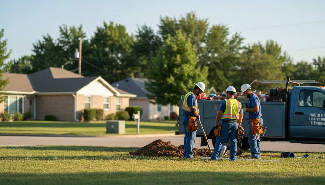 Residential water line and bathroom plumbing service in Warden, WA